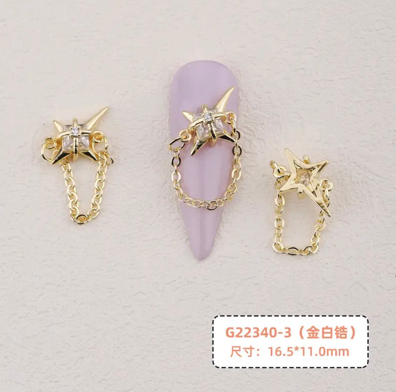 Star Chain Nail Charms