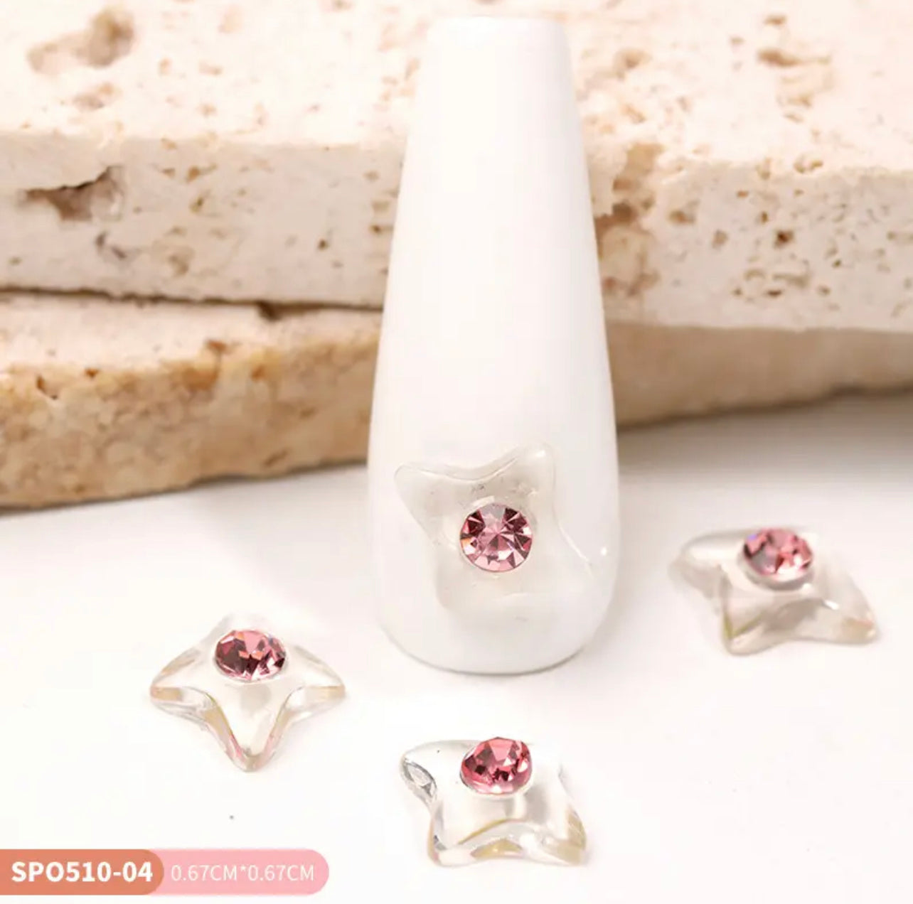 Clear Baroque Nail Charms