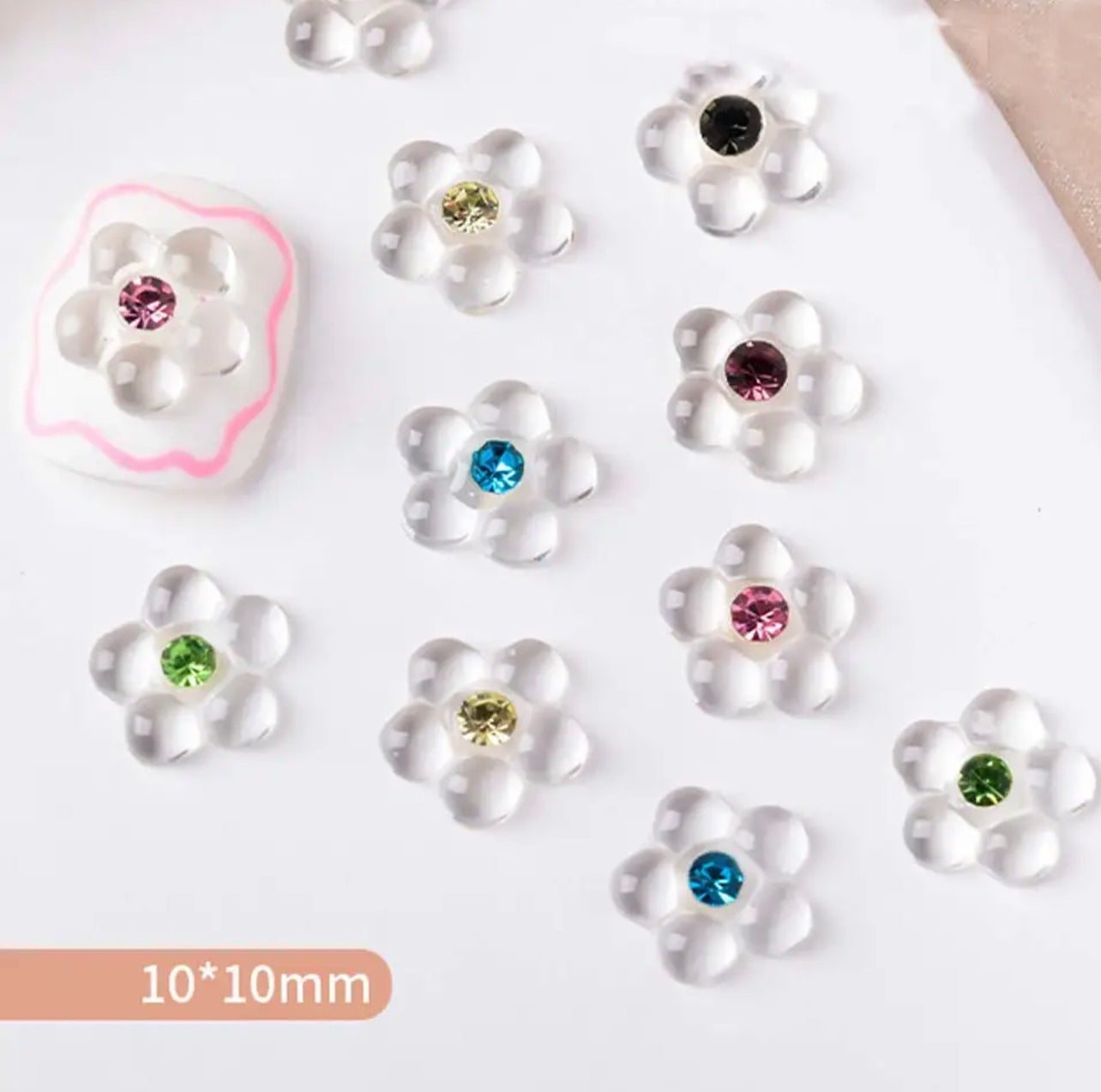 Clear Baroque Nail Charms