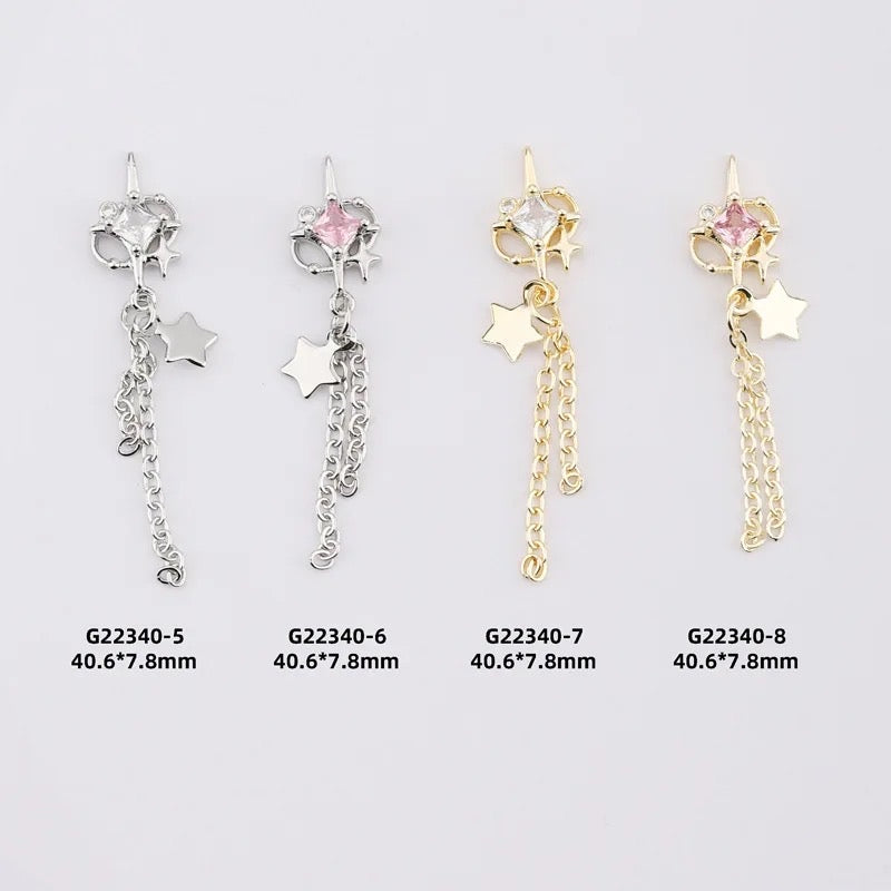 Star Chain Nail Charms