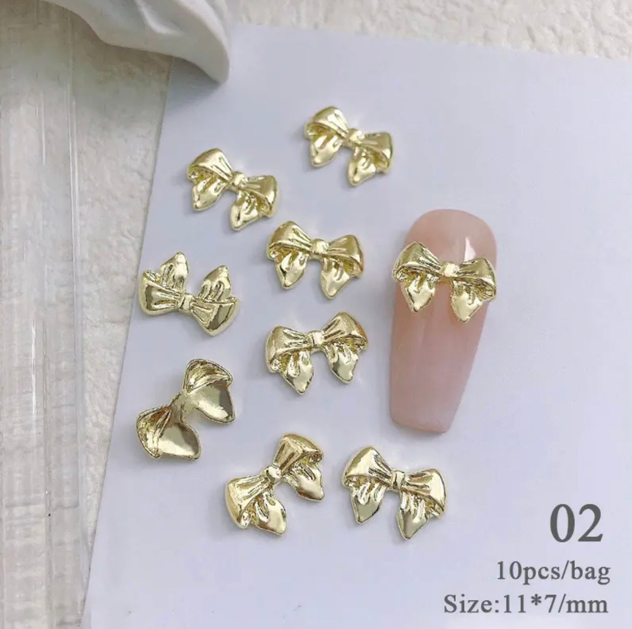 Chrome Bow Nail Charms