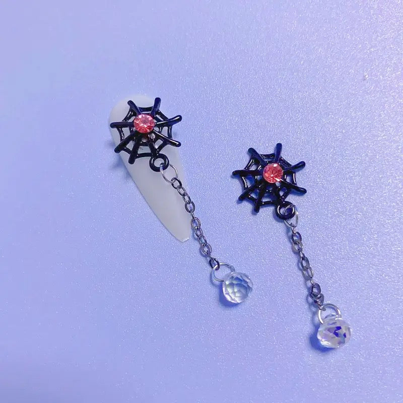 Spider Web Nail Charms