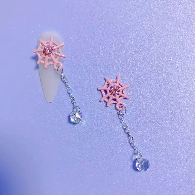 Spider Web Nail Charms