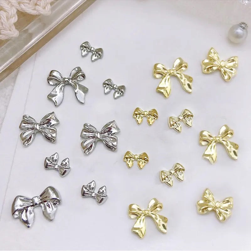 Chrome Bow Nail Charms