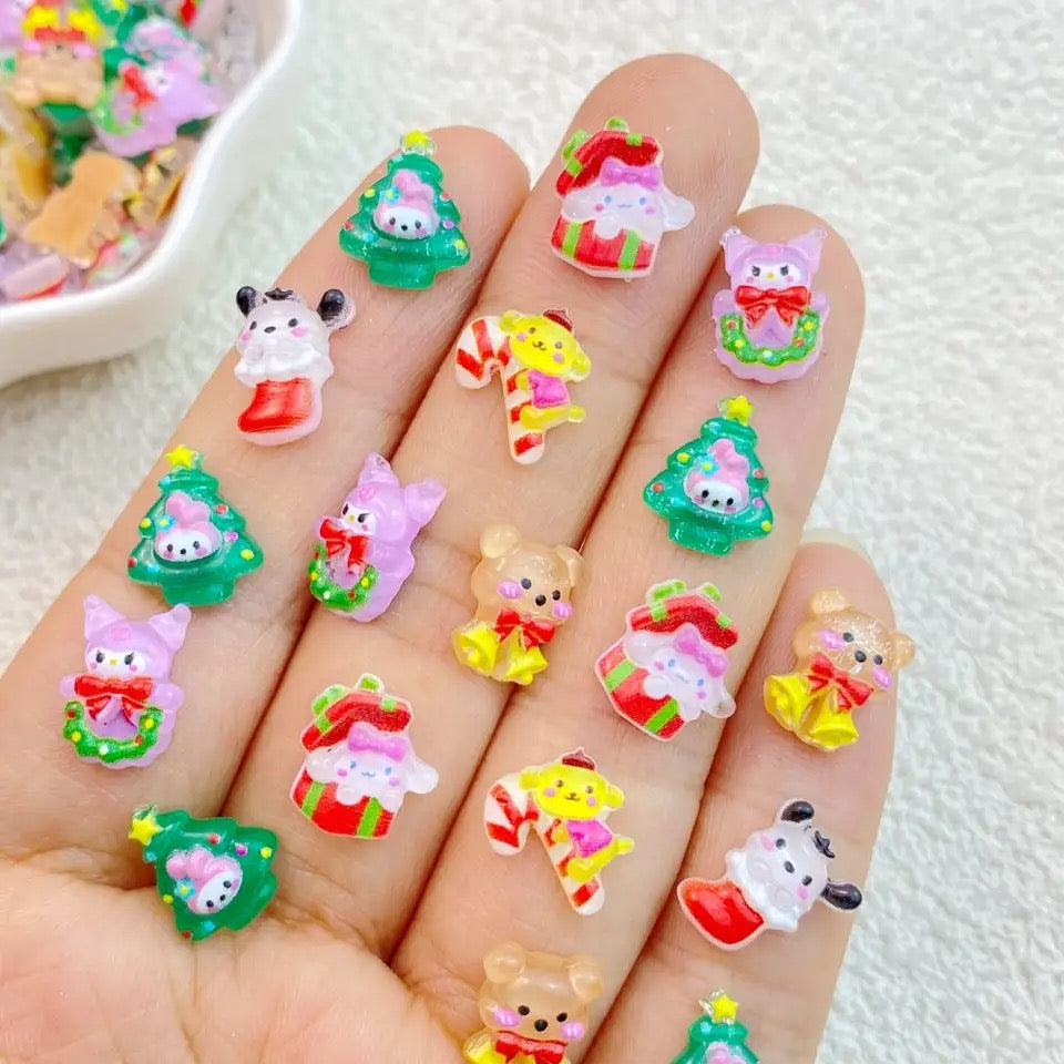 Kawaii Christmas Nail Charms